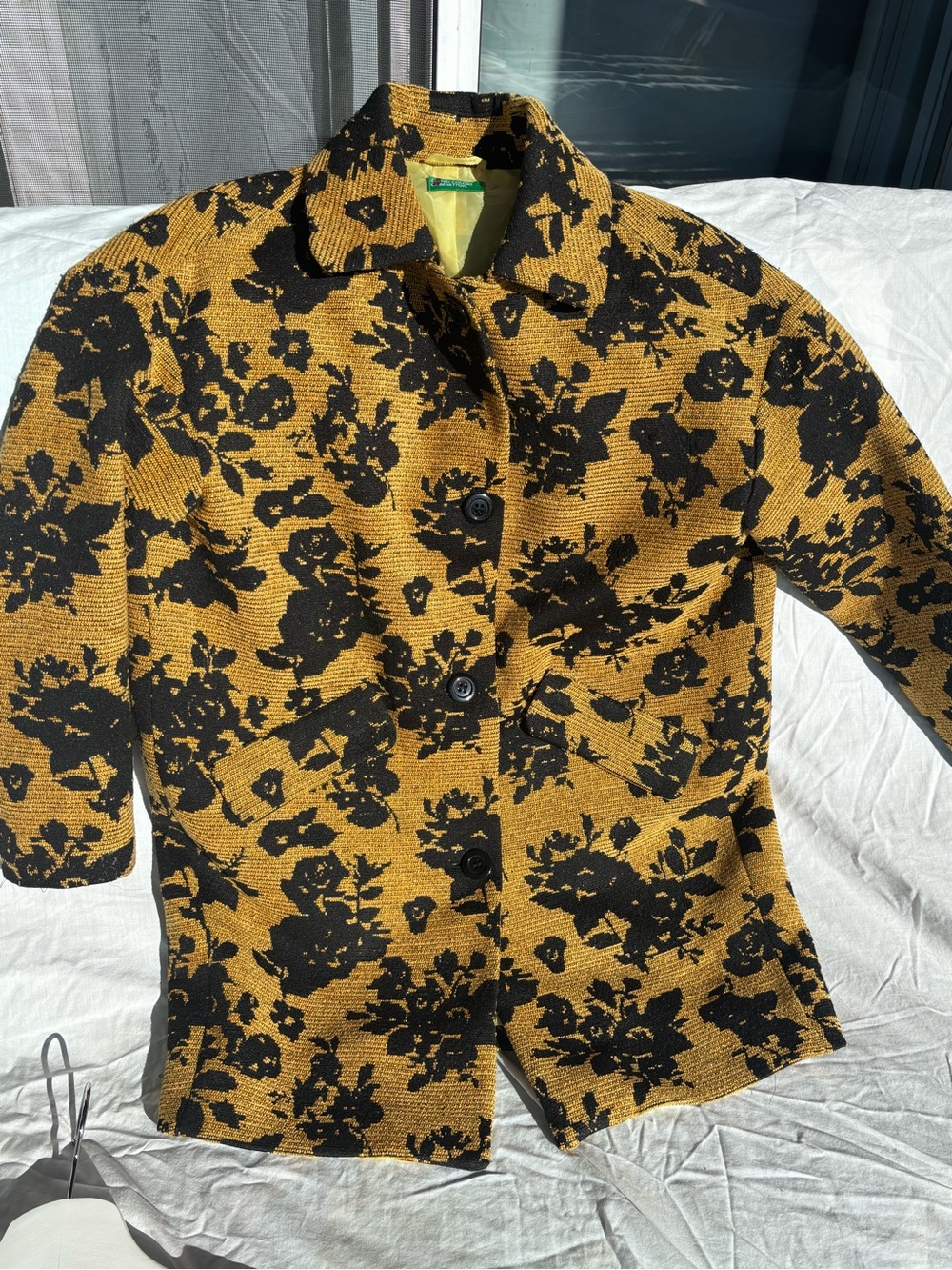 United Colors Of Benetton Mustard and Black Floral Jacket